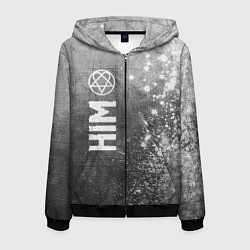Мужская толстовка на молнии HIM - grey gradient по-вертикали