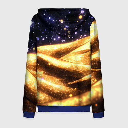 Мужская толстовка на молнии Золотая текстура и синее небо / 3D-Синий – фото 2