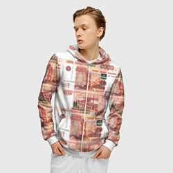 Толстовка 3D на молнии мужская 5 000 рублей, цвет: 3D-белый — фото 2