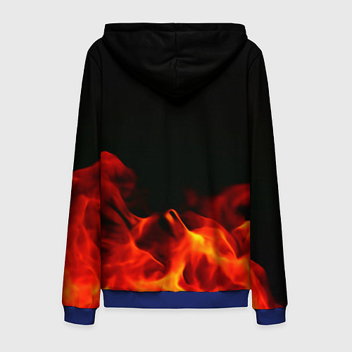 Мужская толстовка на молнии Doom огненная текстура / 3D-Синий – фото 2