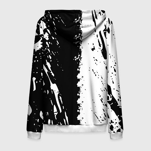 Мужская толстовка на молнии Mercedes краски текстура / 3D-Белый – фото 2