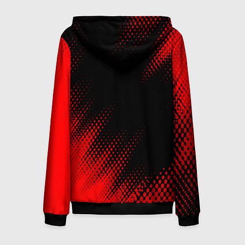 Мужская толстовка на молнии Peugeot - red gradient вертикально / 3D-Черный – фото 2