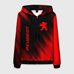Мужская толстовка на молнии Peugeot - red gradient вертикально
