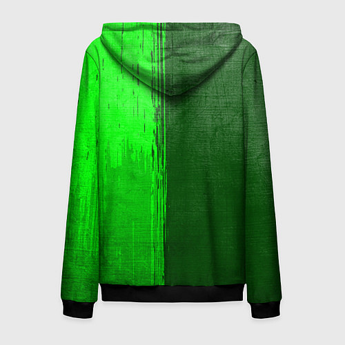 Мужская толстовка на молнии Infiniti - green gradient по-вертикали / 3D-Черный – фото 2