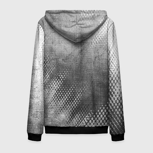Мужская толстовка на молнии Mercedes - grey gradient вертикально / 3D-Черный – фото 2