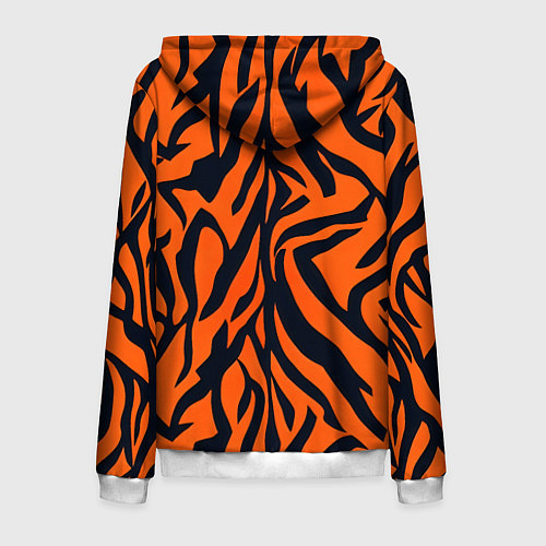 Мужская толстовка на молнии Расцветка тигра / 3D-Белый – фото 2