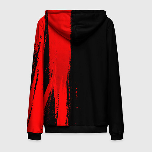 Мужская толстовка на молнии Hoffenheim - red gradient по-вертикали / 3D-Черный – фото 2