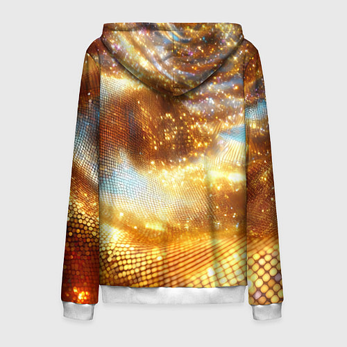 Мужская толстовка на молнии Блестящая золотая текстура / 3D-Белый – фото 2