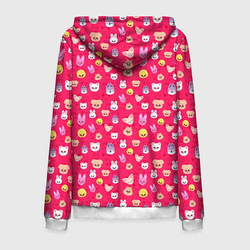 Мужская толстовка на молнии Skzoo pattern pink / 3D-Белый – фото 2
