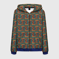 Толстовка 3D на молнии мужская Солнце джунглей, цвет: 3D-синий