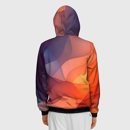 Мужская толстовка на молнии Летящая вуаль / 3D-Черный – фото 4