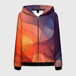 Толстовка 3D на молнии мужская Летящая вуаль, цвет: 3D-черный