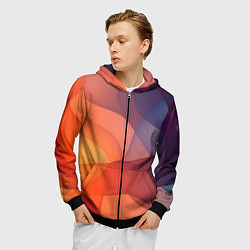 Толстовка 3D на молнии мужская Летящая вуаль, цвет: 3D-черный — фото 2
