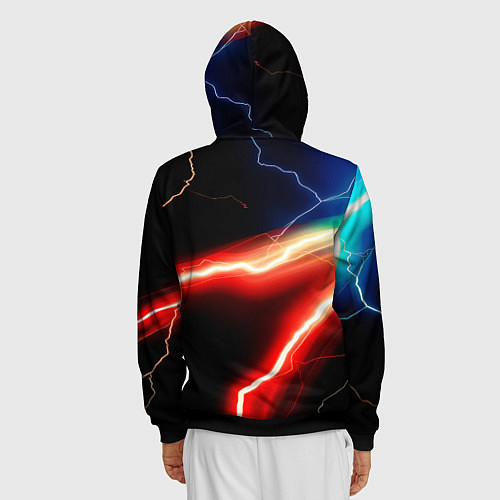 Мужская толстовка на молнии Lightning light / 3D-Черный – фото 4