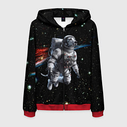Толстовка 3D на молнии мужская The dalmatian brave cosmonaut - ai art, цвет: 3D-красный