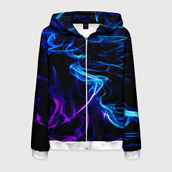 Толстовка 3D на молнии мужская Color blue pink, цвет: 3D-белый