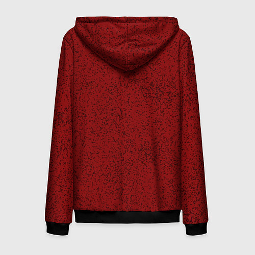 Мужская толстовка на молнии Тёмный красный в крапинку / 3D-Черный – фото 2