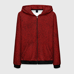 Толстовка 3D на молнии мужская Тёмный красный в крапинку, цвет: 3D-черный