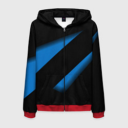 Мужская толстовка на молнии Color blue black line