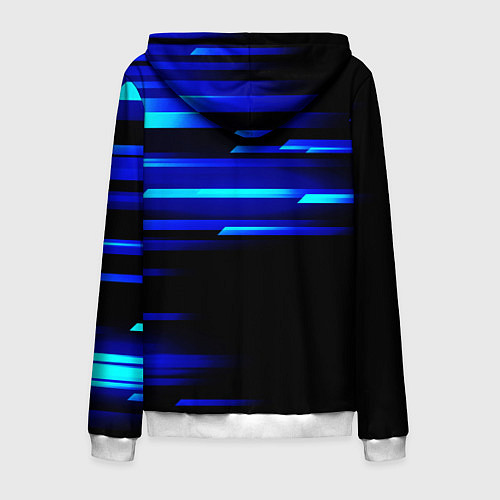 Мужская толстовка на молнии Color blue black / 3D-Белый – фото 2