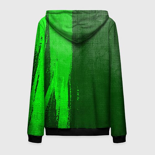Мужская толстовка на молнии Bleach - green gradient по-вертикали / 3D-Черный – фото 2