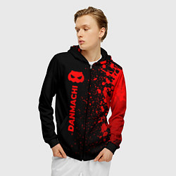 Толстовка 3D на молнии мужская DanMachi - red gradient по-вертикали, цвет: 3D-черный — фото 2
