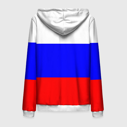 Мужская толстовка на молнии Герб с Флагом России / 3D-Белый – фото 2