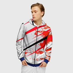 Толстовка 3D на молнии мужская Color white red, цвет: 3D-синий — фото 2