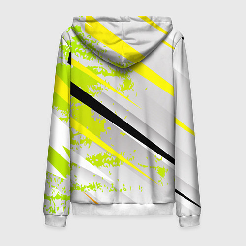Мужская толстовка на молнии Color white light green / 3D-Белый – фото 2