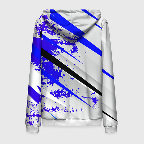 Мужская толстовка на молнии Color white blue / 3D-Белый – фото 2