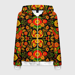 Мужская толстовка на молнии Русская хохломская роспись
