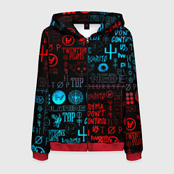 Толстовка 3D на молнии мужская Twenty one pilots rock pattern, цвет: 3D-красный