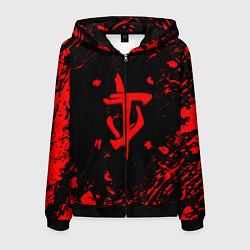 Мужская толстовка на молнии Doom красные краски