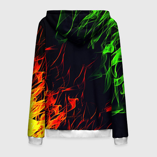 Мужская толстовка на молнии RUST огненная текстура / 3D-Белый – фото 2