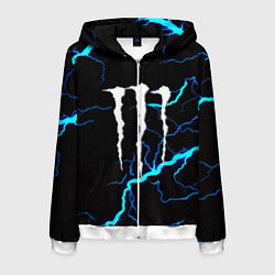 Мужская толстовка на молнии Monster energy неоновые молнии