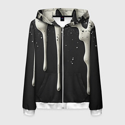 Мужская толстовка на молнии Белая слизь текстура