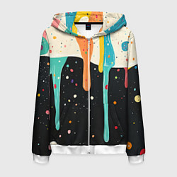 Мужская толстовка на молнии Разноцветные капли текстура