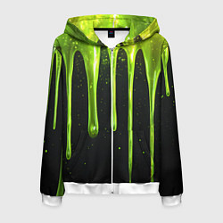 Мужская толстовка на молнии Слизь зеленая текстура