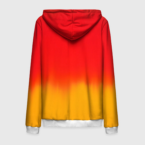 Мужская толстовка на молнии Абстракция с красным и желтым / 3D-Белый – фото 2