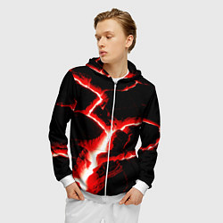 Толстовка 3D на молнии мужская The rift, цвет: 3D-белый — фото 2