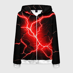 Толстовка 3D на молнии мужская Lightning, цвет: 3D-белый