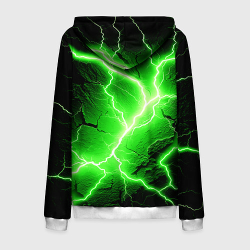Мужская толстовка на молнии Color green black / 3D-Белый – фото 2