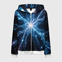 Мужская толстовка на молнии Всплеск света и звезды - космическая абстракция