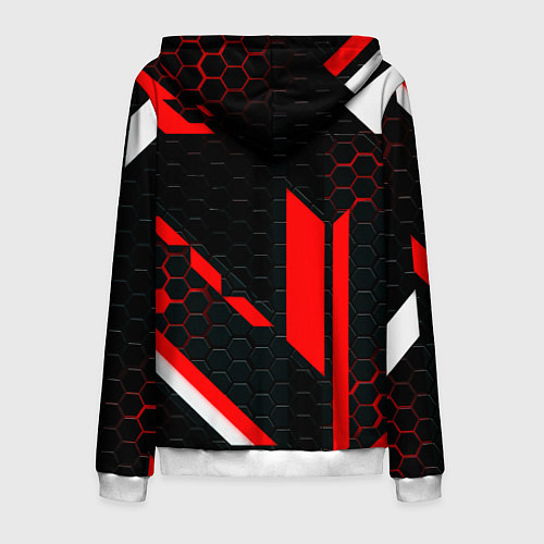 Мужская толстовка на молнии Monster energy sport geometry / 3D-Белый – фото 2