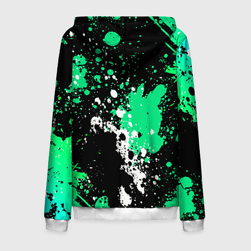 Мужская толстовка на молнии Geely на фоне брызг граффити / 3D-Белый – фото 2