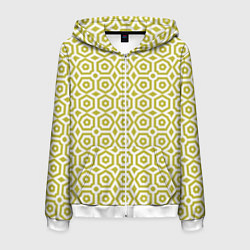 Мужская толстовка на молнии Оливковый арт деко на белом фоне