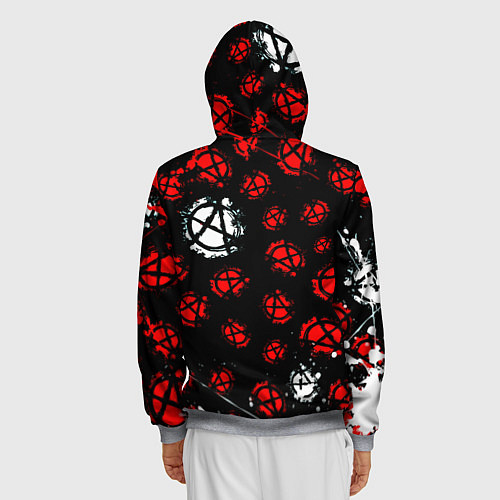 Мужская толстовка на молнии Monster energy anarhy / 3D-Меланж – фото 4