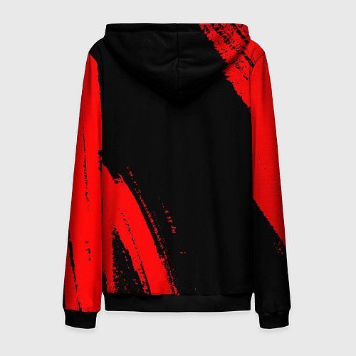 Мужская толстовка на молнии Chrysler - red gradient вертикально / 3D-Черный – фото 2