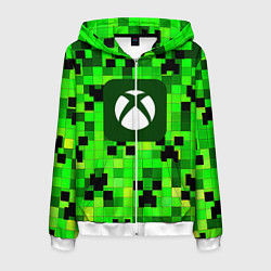 Толстовка 3D на молнии мужская Minecraft xbox, цвет: 3D-белый