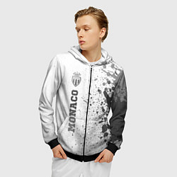 Толстовка 3D на молнии мужская Monaco - white gradient по-вертикали, цвет: 3D-черный — фото 2
